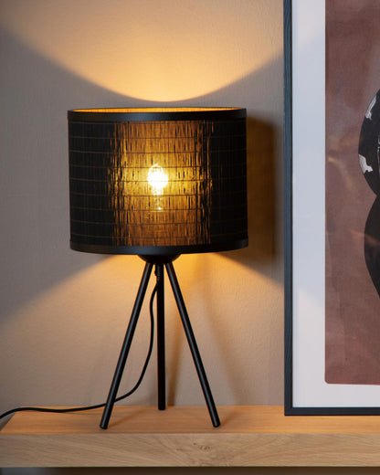 Tafellamp Tagalog zwart incl. kap E27