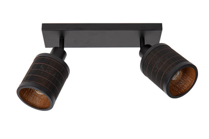 Plafondspot Tagalog zwart-goud 2x E27