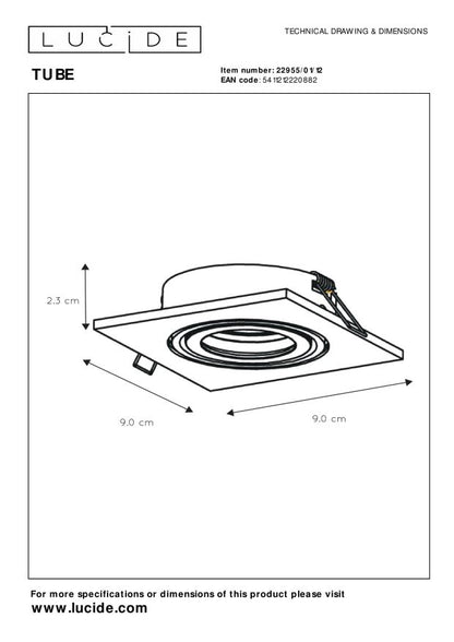 Inbouwspot vierkant aluminium