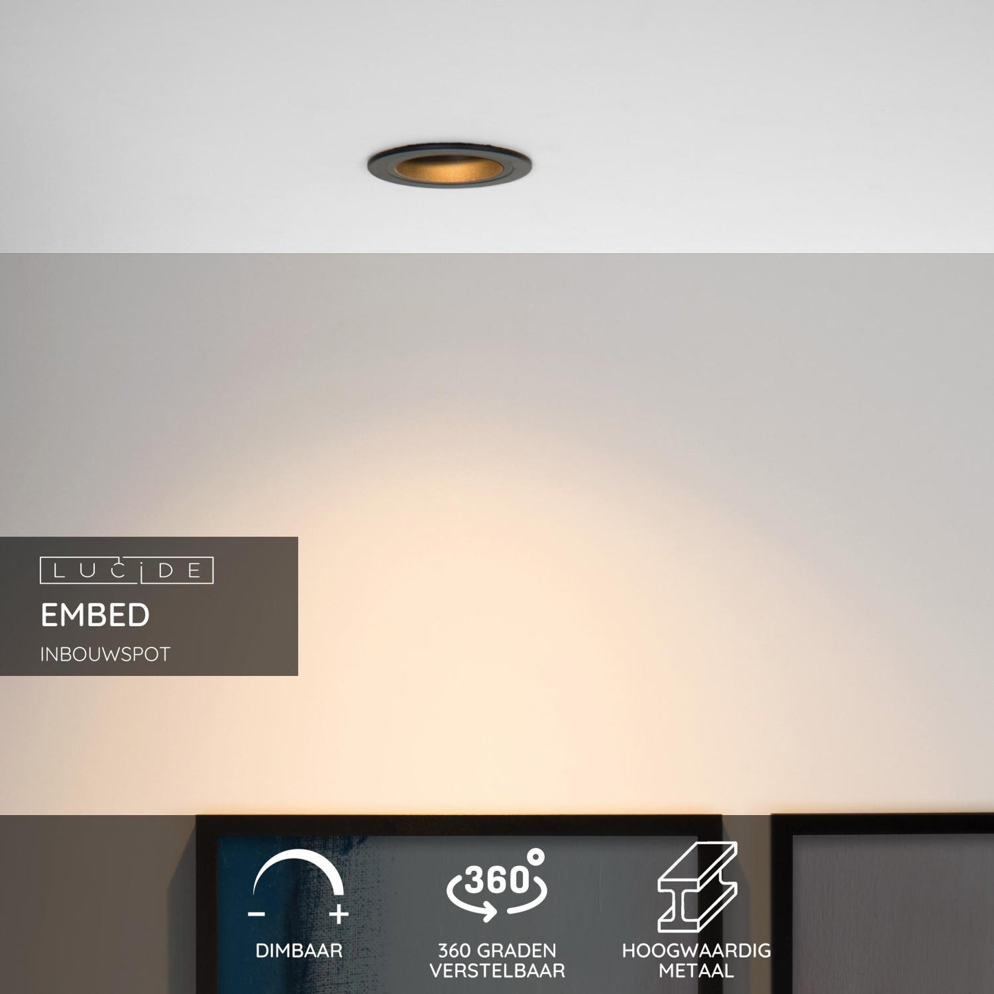 Inbouwspot rond verdiept zwart