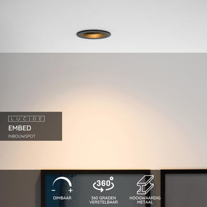 Inbouwspot rond verdiept zwart