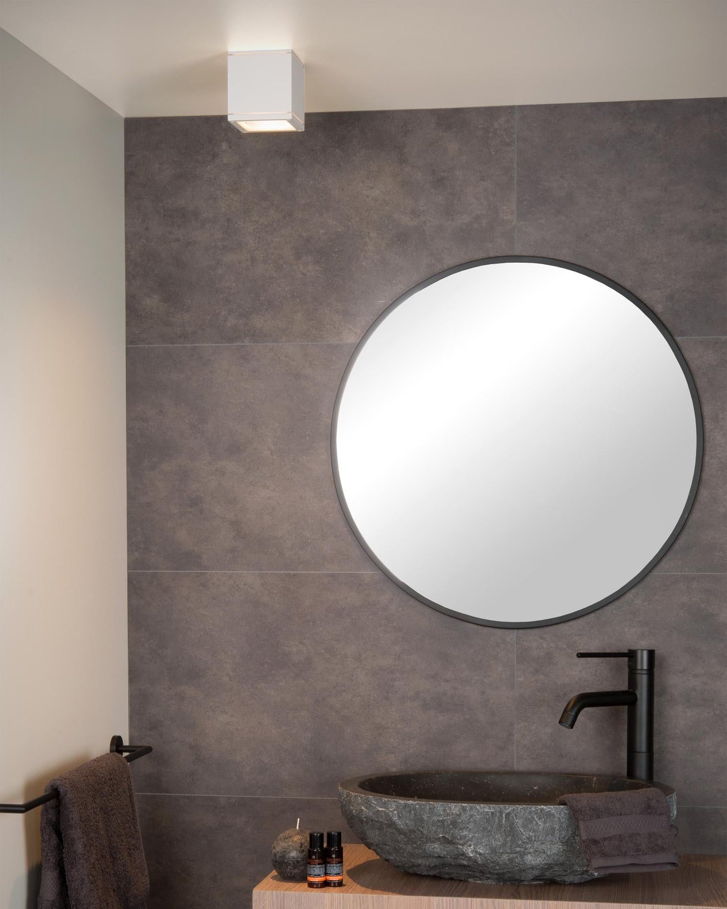 Plafondspot Badkamer/buiten vierkant wit