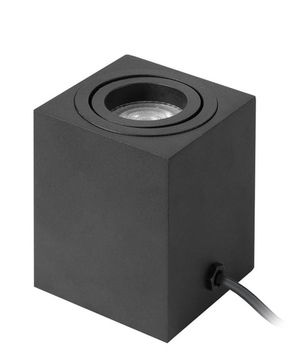 Grondspot zwart vierkant incl. LED 3-standen GU10