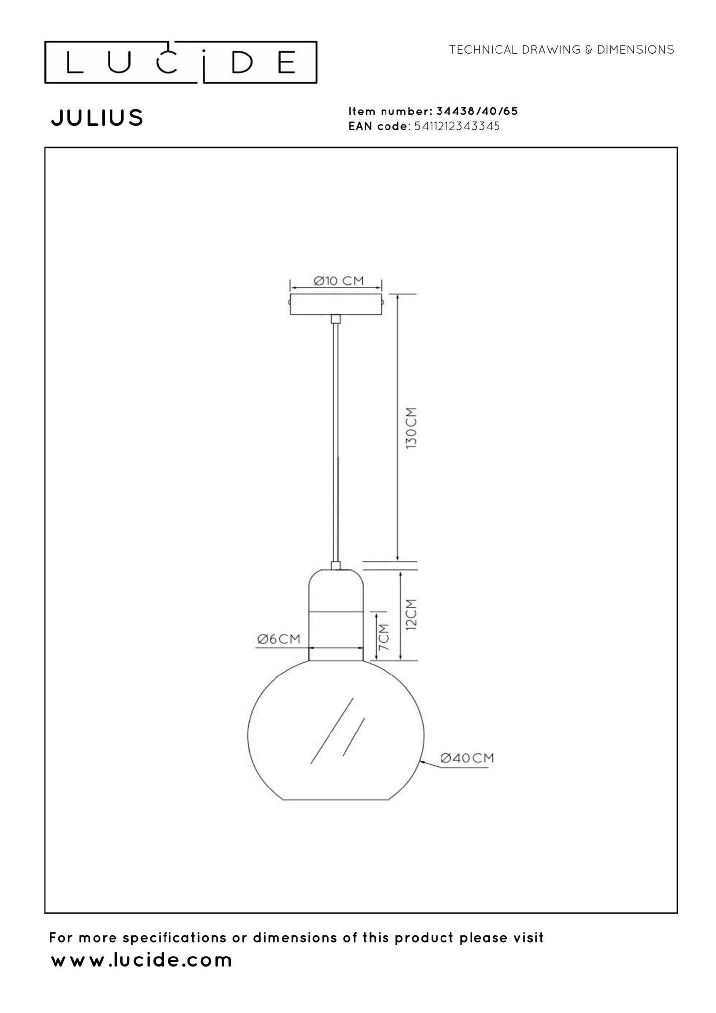 Hanglamp Julius 40cm smoke E27