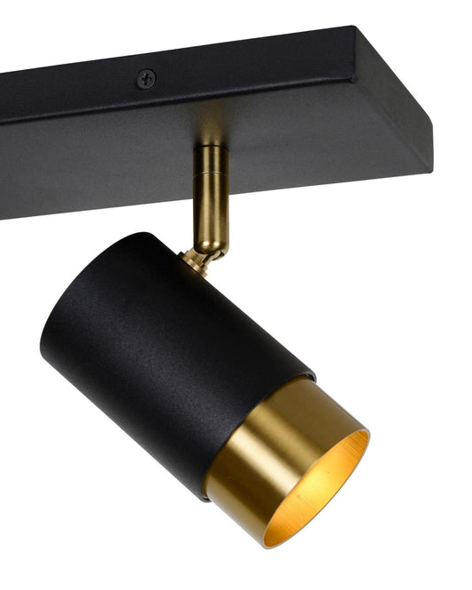 Plafondspot Floris zwart-goud 2xGU10