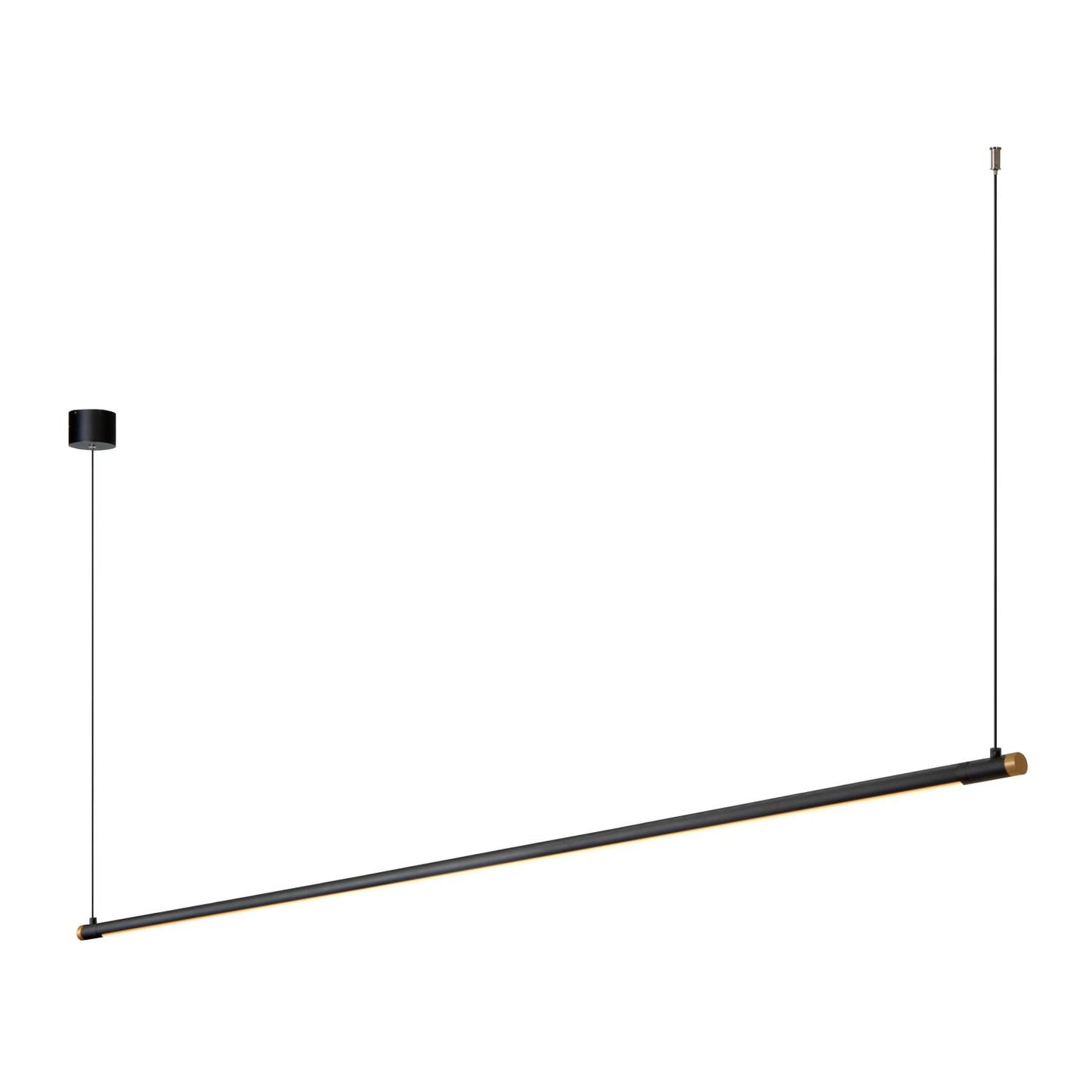 Strakke hanglamp Marnik 197cm zwart-goud