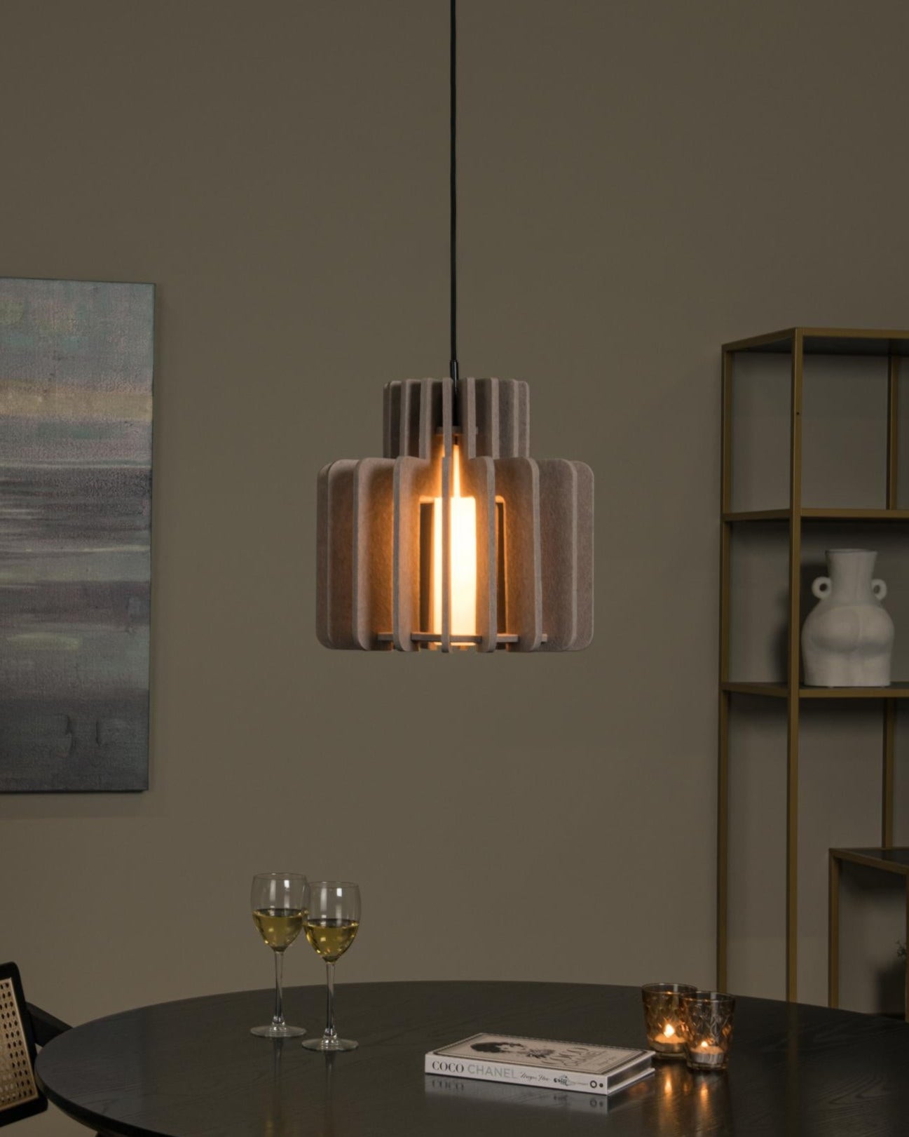 Hanglamp Rollo taupe 40cm E27