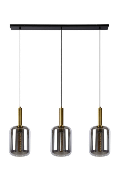 Hanglamp Joanet messing-smoke 3-lichts E27