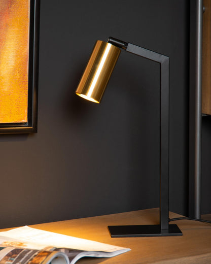 Bureaulamp Sybil zwart-goud GU10