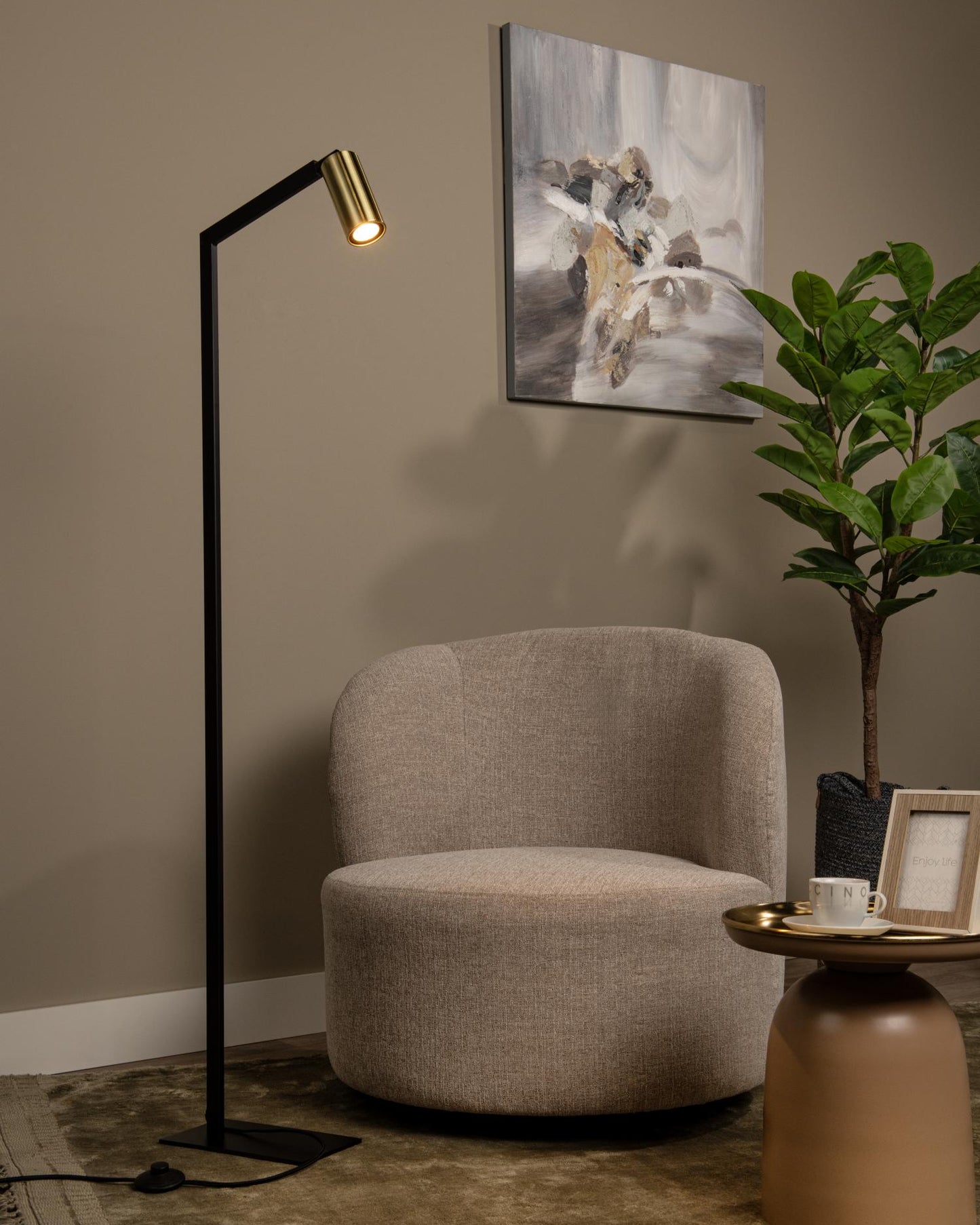 Leeslamp Sybil zwart-goud GU10