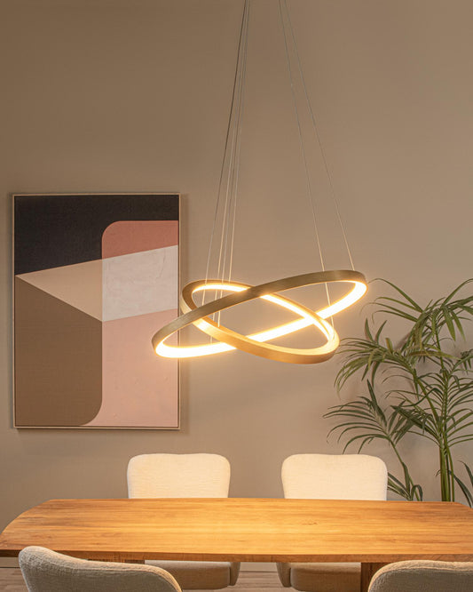 Hanglamp Vidal ringen 2-lichts goud dimbaar