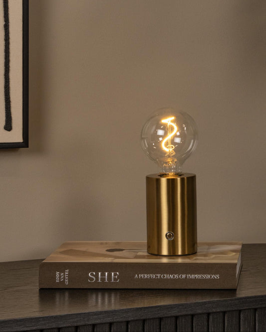 Tafellamp Vivo oplaadbaar messing