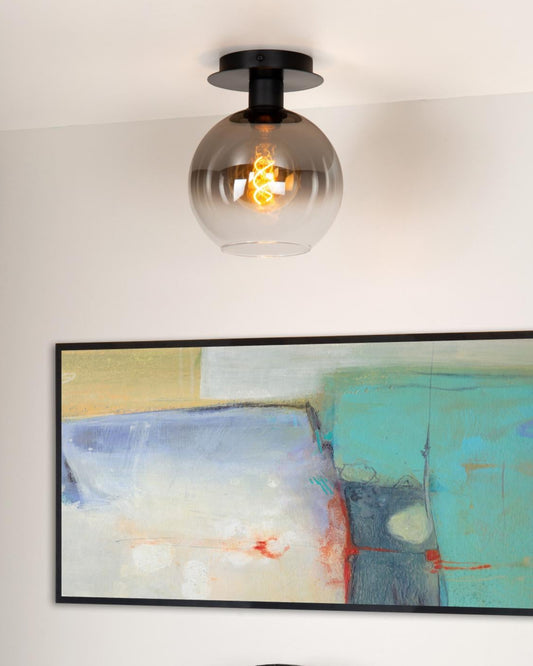 Plafondlamp Marius zwart E27