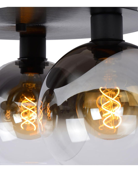 Plafondlamp Marius zwart 3xE27