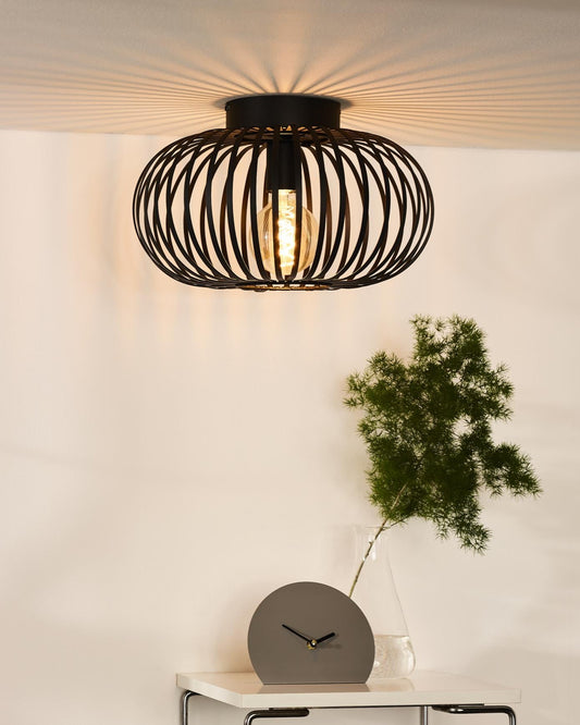 Plafondlamp Manuela zwart E27