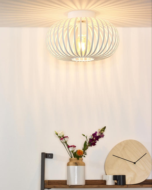 Plafondlamp Manuela wit E27
