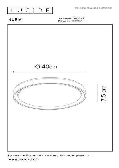 Plafondlamp Nuria zwart M incl. LED 3-standen