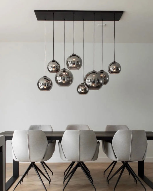 Hanglamp glas smoke 8-lichts