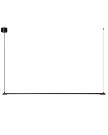 Strakke hanglamp Marnik 152cm zwart-goud