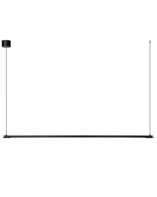 Strakke hanglamp Marnik 152cm zwart-goud